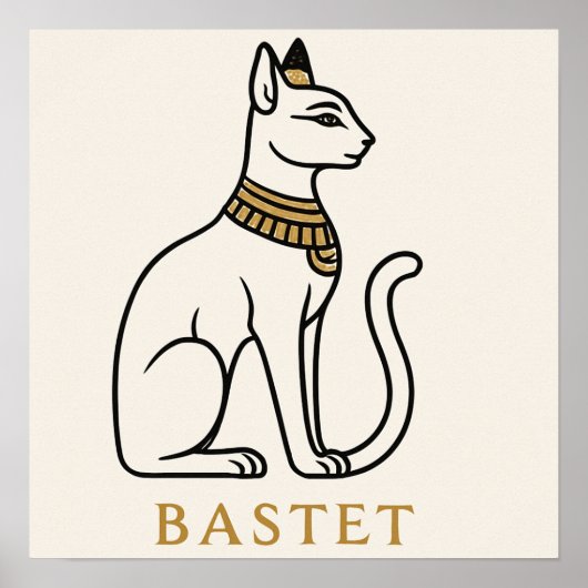 Bastet Poster Egyptisch Cat Goddess Art (Voorkant)
