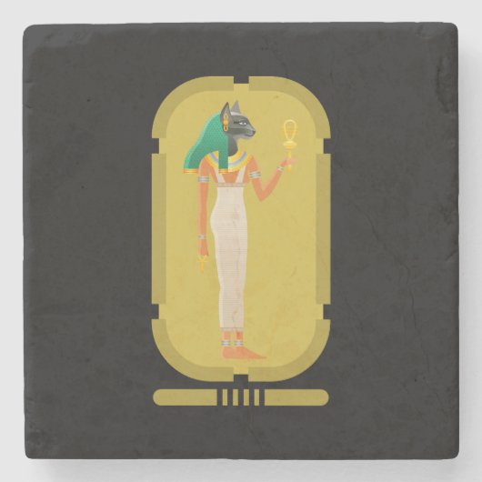 Bastet Stenen Onderzetter (Voorkant)