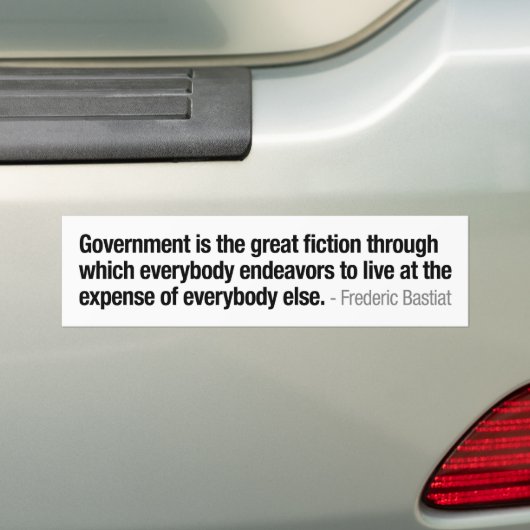 Bastiat - zwart op wit bumpersticker (Op auto)
