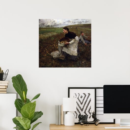 Bastien Lepage Saison d-Octobre Recolte des pommes Poster (Thuiskantoor)