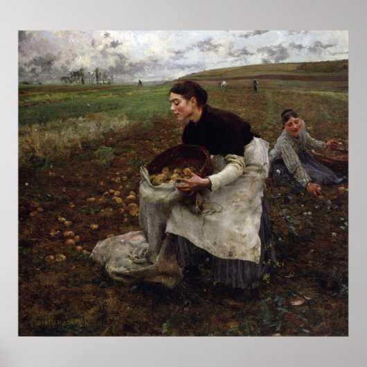 Bastien Lepage Saison d-Octobre Recolte des pommes Poster (Voorkant)