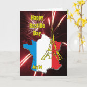 Bastille Dag 14 Juli Kaart (Gele Bloem)