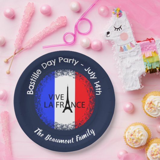 Bastille Dag 14 juli Viering Papieren Bordje (Feest)