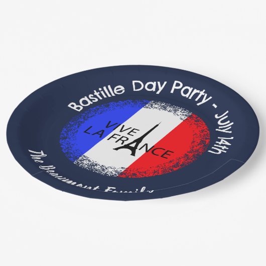 Bastille Dag 14 juli Viering Papieren Bordje (Gekanteld)