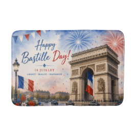 Bastille dag Arc de triomphe Parijs Frankrijk vuur Badmat