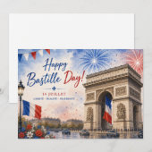 Bastille dag Arc de triomphe Parijs Frankrijk vuur Bedankkaart (Voorkant / Achterkant)