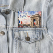 Bastille dag Arc de triomphe Parijs Frankrijk vuur Button (Insitu)
