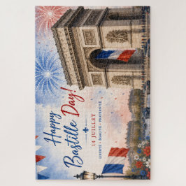 Bastille dag Arc de triomphe Parijs Frankrijk vuur Legpuzzel
