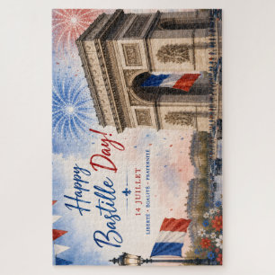 Bastille dag Arc de triomphe Parijs Frankrijk vuur Legpuzzel