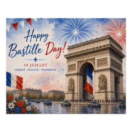 Bastille dag Arc de triomphe Parijs Frankrijk vuur Perfect Poster