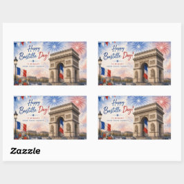 Bastille dag Arc de triomphe Parijs Frankrijk vuur Rechthoekige Sticker
