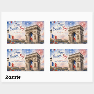 Bastille dag Arc de triomphe Parijs Frankrijk vuur Rechthoekige Sticker