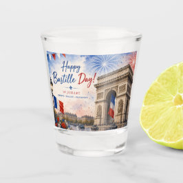 Bastille dag Arc de triomphe Parijs Frankrijk vuur Shot Glas