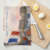 Bastille dag Arc de triomphe Parijs Frankrijk vuur Theedoek (Quarter Fold)
