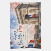 Bastille dag Arc de triomphe Parijs Frankrijk vuur Theedoek (Verticaal)