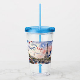 Bastille Dag Eiffeltoren Seine rivier vuurwerk Acryl Drinkbeker