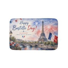 Bastille Dag Eiffeltoren Seine rivier vuurwerk Badmat