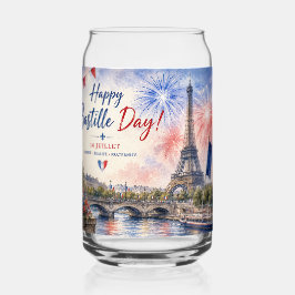Bastille Dag Eiffeltoren Seine rivier vuurwerk Blikvorm Glas