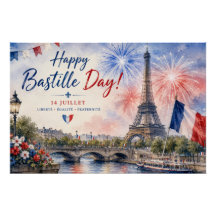 Bastille Dag Eiffeltoren Seine rivier vuurwerk