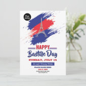 Bastille Dag Feest Uitnodiging Flyer Sjabloon (Staand voorkant)