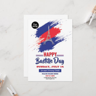 Bastille Dag Feest Uitnodiging Flyer Sjabloon