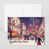 Bastille-dag Parijs Frankrijk Briefkaart (Voorkant / Achterkant)