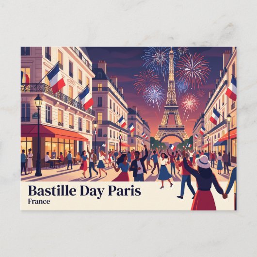 Bastille-dag Parijs Frankrijk Briefkaart (Voorkant)
