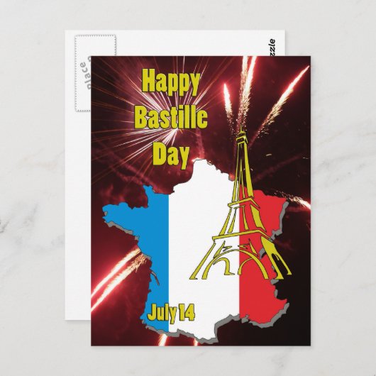 Bastille Day 14 juli Briefkaart (Voorkant / Achterkant)
