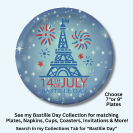 Bastille Day 14 juli Frankrijk Papieren Bordje