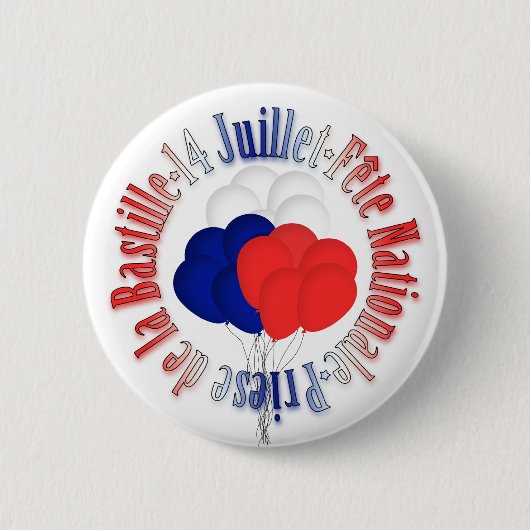 Bastille Day Balloons Button (Voorkant)