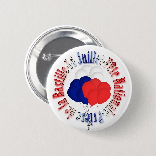 Bastille Day Balloons Button (Voorkant /achterkant)