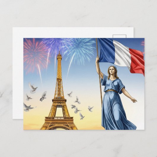 Bastille Day Briefkaart (Voorkant / Achterkant)