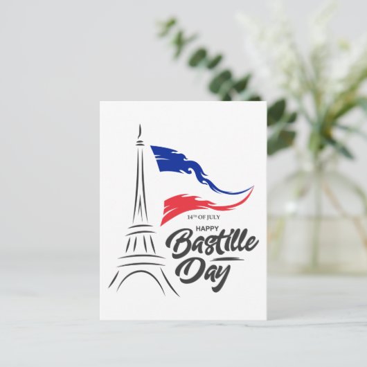 Bastille Day, Eiffeltoren T-shirt Koffie Mok Briefkaart (Staand voorkant)