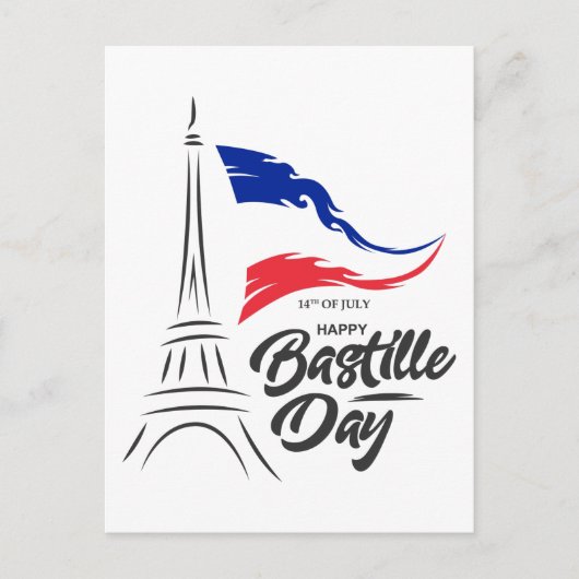 Bastille Day, Eiffeltoren T-shirt Koffie Mok Briefkaart (Voorkant)