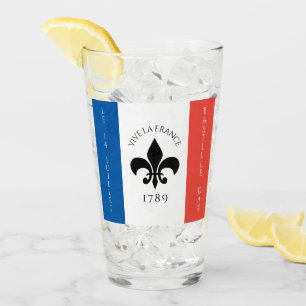 Bastille Day Fleur-de-Lis Tricolore Frankrijk Vlag Glas
