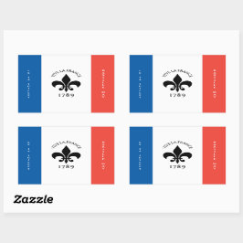 Bastille Day Fleur-de-Lis Tricolore Frankrijk Vlag Rechthoekige Sticker