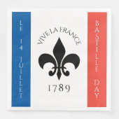 Bastille Day Fleur-de-Lis Tricolore Frankrijk Vlag Servet (Voorkant)