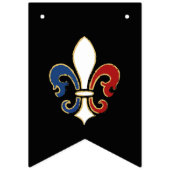 Bastille Day Franse kleuren Fleur de Lis Vlaggetjes (Eerste vlag)