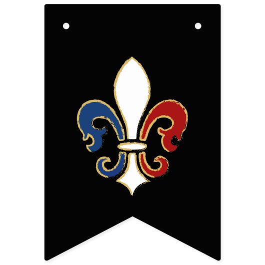 Bastille Day Franse kleuren Fleur de Lis Vlaggetjes (Eerste vlag)