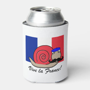 Bastille Day Franse slak in een baret Blikjeskoeler