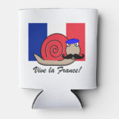 Bastille Day Franse slak in een baret Blikjeskoeler (Voorkant)
