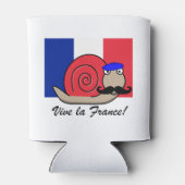 Bastille Day Franse slak in een baret Blikjeskoeler (Achterkant)