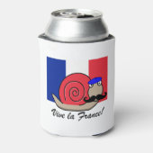 Bastille Day Franse slak in een baret Blikjeskoeler (Blikje Achterkant)