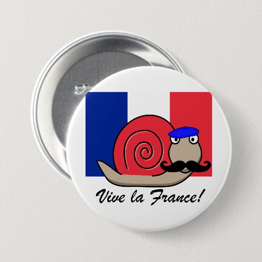 Bastille Day Franse slak in een baret Ronde Button 7,6 Cm (Voorkant /achterkant)