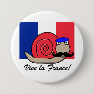 Bastille Day Franse slak in een baret Ronde Button 7,6 Cm