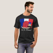 Bastille Day Franse slak in een baret T-shirt (Voorkant volledig)