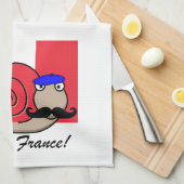 Bastille Day Franse slak in een baret Theedoek (Quarter Fold)