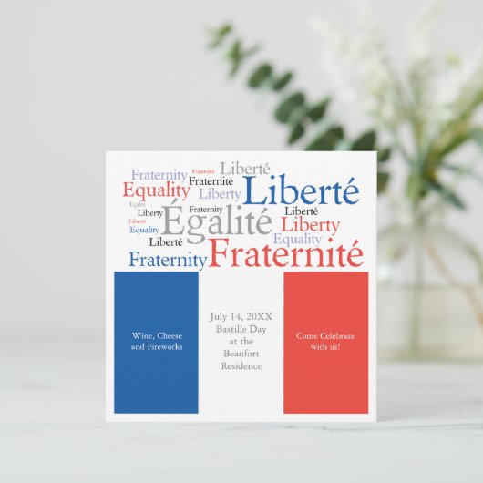 Bastille Day Juli 14 Franse themapartij Kaart (Staand voorkant)