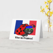 Bastille Day Ladybug Kaart (Gele Bloem)
