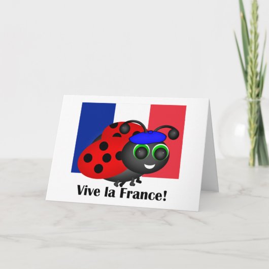 Bastille Day Ladybug Kaart (Voorkant)